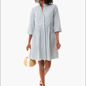 GREEN AND WHITE STRIPE COTTON ROYAL SHIRT DRESS